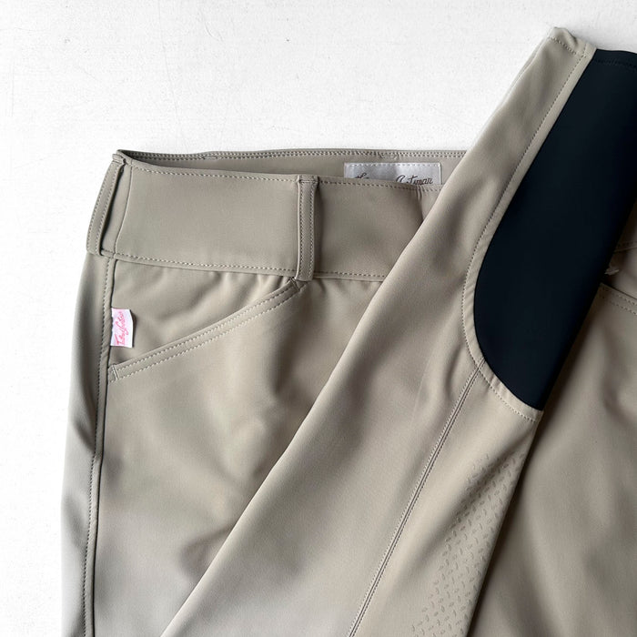 Tailored Sportsman Lightweight Boot Sock Side Zip Mid Rise Tan Silicone knee patch