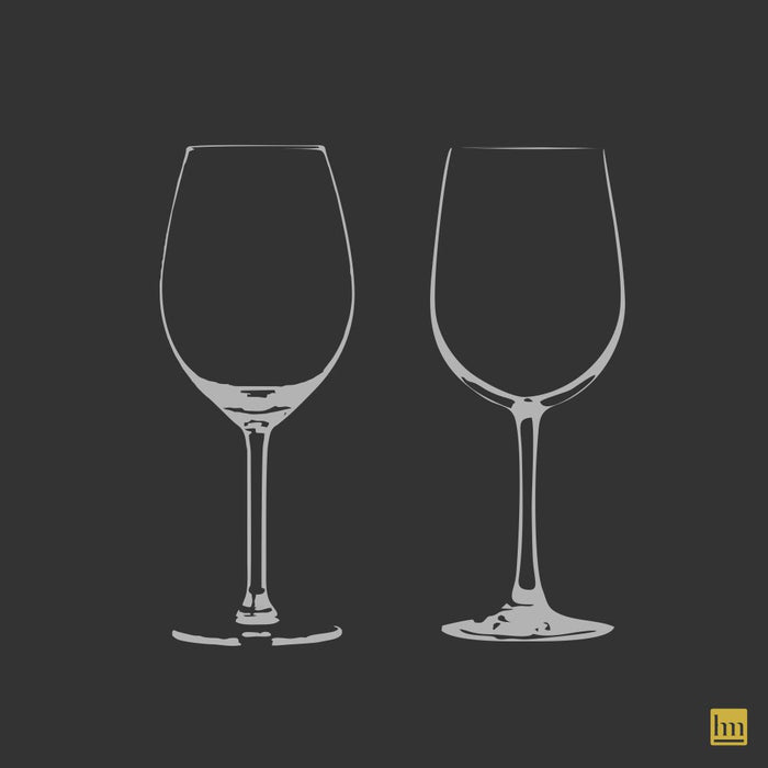 h | m engraved wine glass - t11V+~ set of 2