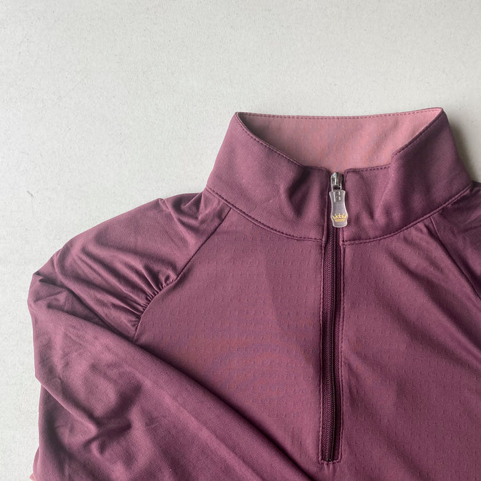 Kastel Denmark Long Sleeve Eggplant Shirred Raglan